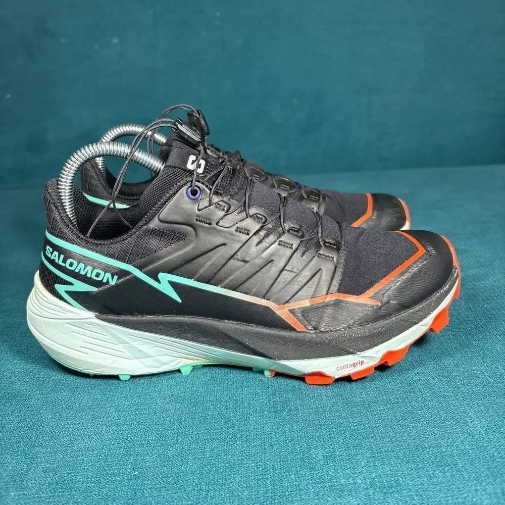 Salomon Thundercross Trail Running Shoes Black Aqua Orange Women’s 6.5 EU 38 Con
